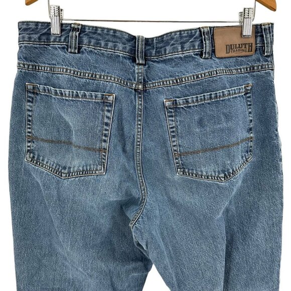 Duluth Trading Jeans‎ Straight Leg Medium Wash Work Denim Men's Size 38x32 - Picture 2 of 5